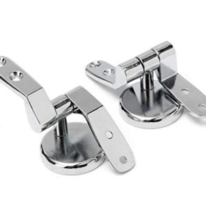 1 Pair Zinc Alloy Toilet Seat Hinge Mountings with Bolts Screw and Nuts Top Tightening Toilet Lid Hinge Toilet Replacement Part for Flush Toilet Cover