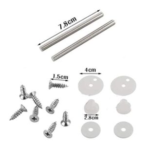 1 Pair Zinc Alloy Toilet Seat Hinge Mountings with Bolts Screw and Nuts Top Tightening Toilet Lid Hinge Toilet Replacement Part for Flush Toilet Cover