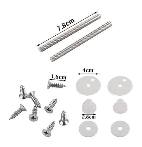 1 Pair Zinc Alloy Toilet Seat Hinge Mountings with Bolts Screw and Nuts Top Tightening Toilet Lid Hinge Toilet Replacement Part for Flush Toilet Cover