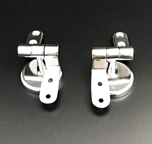 1 Pair Zinc Alloy Toilet Seat Hinge Mountings with Bolts Screw and Nuts Top Tightening Toilet Lid Hinge Toilet Replacement Part for Flush Toilet Cover