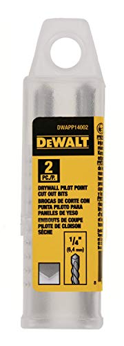 DEWALT DWAPP14002 1/4IN DRYWALL PILOT POINT CUT OUT BIT 2 Pack