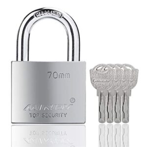 70mm heavy duty lock warehouse waterproof keyed padlock high security padlock with 4 keys