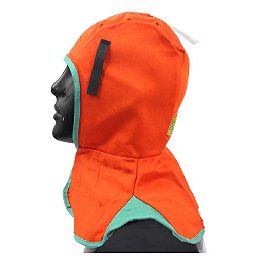 Backbayia 2 Pieces Welding Hood Flame Resistant Head Cover Hat Neck Protection Helmet for Welder