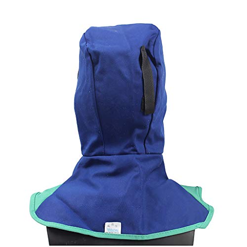 Backbayia 2 Pieces Welding Hood Flame Resistant Head Cover Hat Neck Protection Helmet for Welder