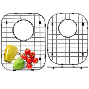 sink protectors for kitchen sink, stainless steel sink protector 13"x16" and 11.26"x14.5", sink grate for bottom of kitchen sink 2 pack set