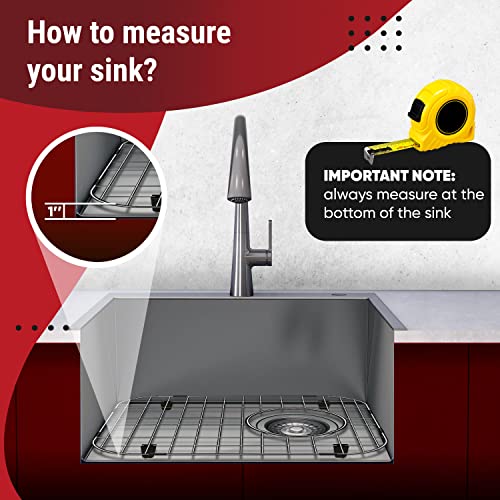 Sink Protectors for Kitchen Sink, Stainless Steel Sink Protector 13"x16" and 11.26"x14.5", Sink Grate for Bottom of Kitchen Sink 2 Pack Set