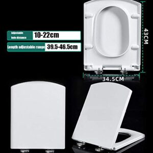 XQHDWEC Toilet Seats Soft Close White, Loo Lid Quick Release Heavy Duty Easy to Clean Bathroom Lid,Square