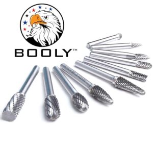 Premium–Grade Die Grinder Bits Carbide Burr Set ¼" Shank 10PC Double Cut Tungsten Rotary Rasp File for Metal Grinding Drill Bits for Makita Dewalt Milwaukee Die Grinder + Gift 4PC Screw Remover Kit