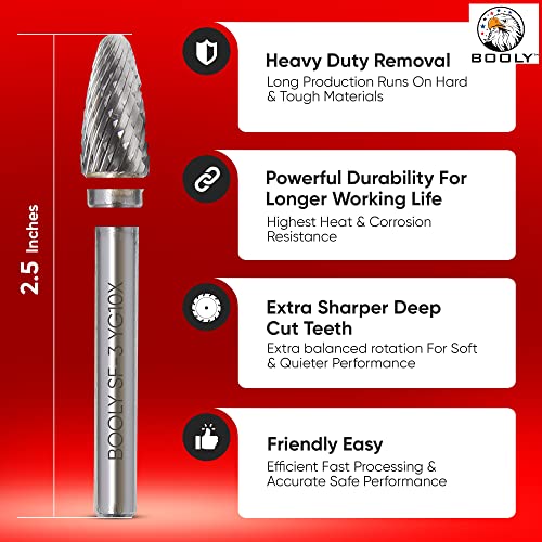 Premium–Grade Die Grinder Bits Carbide Burr Set ¼" Shank 10PC Double Cut Tungsten Rotary Rasp File for Metal Grinding Drill Bits for Makita Dewalt Milwaukee Die Grinder + Gift 4PC Screw Remover Kit