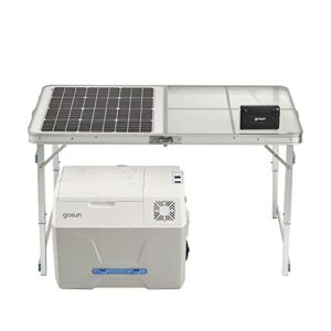 gosun chill solar cooler + solartable 60 & powerbank+ | isolar powered cooler, wheels & portable foldable solar table |solar power charger