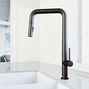 VIGO VG02031MB 18.25" H VIGO Parsons Single Handle Pull-Down Sprayer Kitchen Faucet in Matte Black