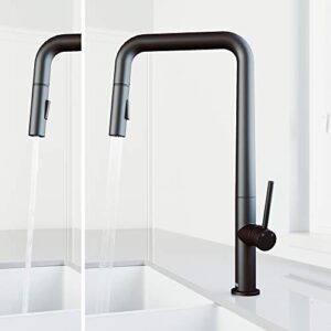 VIGO VG02031MB 18.25" H VIGO Parsons Single Handle Pull-Down Sprayer Kitchen Faucet in Matte Black