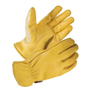 skydeer full premium genuine deerskin leather hi-performance utility driver work gloves for kids (sd2210/xs, unlined)