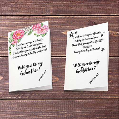 Godparents Gift Godmother Proposal Godfather Card Godparents Proposal Set of 2