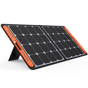 jackery solarsaga 100w portable solar panel for explorer 240/300/500/1000/1500 power station, foldable us solar cell solar charger with usb outputs for phones（renewed）