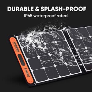 Jackery SolarSaga 100W Portable Solar Panel for Explorer 240/300/500/1000/1500 Power Station, Foldable US Solar Cell Solar Charger with USB Outputs for Phones（Renewed）