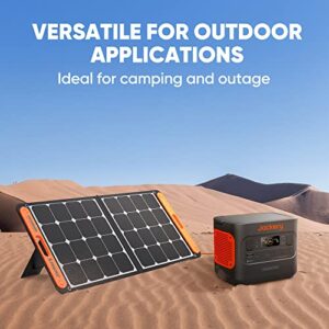 Jackery SolarSaga 100W Portable Solar Panel for Explorer 240/300/500/1000/1500 Power Station, Foldable US Solar Cell Solar Charger with USB Outputs for Phones（Renewed）