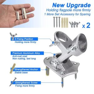 Flag Pole Holder,Flag Holder,1 inch Heavy Duty Flag Pole Bracket for House Flag Holders for Outside Metal Flagpole Mount Wall Stainless Steel Brackets Mounting Outdoor Aluminum Mount Silver 1 Pcs