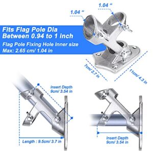 Flag Pole Holder,Flag Holder,1 inch Heavy Duty Flag Pole Bracket for House Flag Holders for Outside Metal Flagpole Mount Wall Stainless Steel Brackets Mounting Outdoor Aluminum Mount Silver 1 Pcs