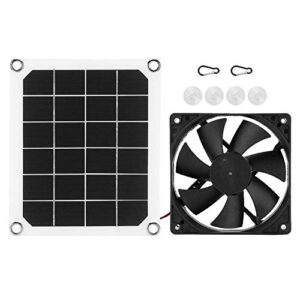 6V 10W Solar Powered Exhaust Fan, Waterproof Solar Panel Power Mini Ventilator for Home Attic, Greenhouse, Pet Dog Chicken House Cooling