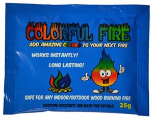 colorful fire - campfire colorant - smoke-free, odor-free, works instantly - made in usa (6 pack)