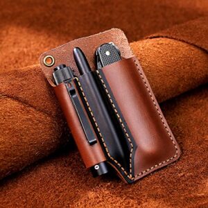 EASYANT Leather Pocket Organizer Handmade Multitool Sheath Accessories Leather EDC Pouch for Men