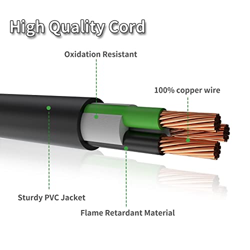 RVMATE 3 Prong 30 Amp Generator Extension Cord 10 Feet, NEMA L5-30P/L5-30R 125V SJTW Jacket