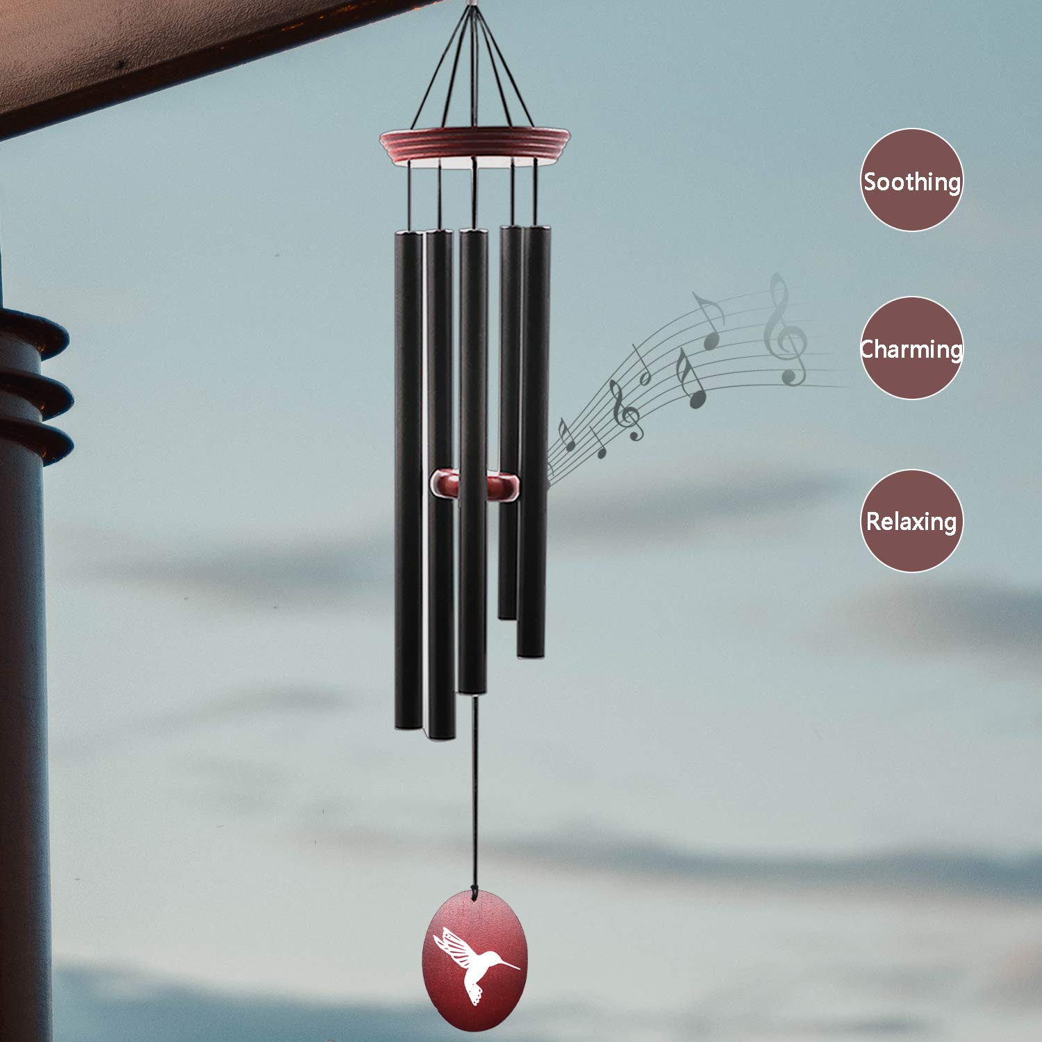 Hummingbird Wind Chimes for Outside, Windchimes Outdoor Tuned Soothing Melody, Memorial Wind Chimes Hummingbird Gifts for Mom/Grandma,Wind Chimes Outdoor Decoration, Patio, Garden, Yard.