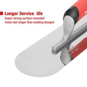 Goldblatt 2 Pieces Pool Trowel Stainless Steel with Soft Grip Handle, Includes 16'' x 4-1/2'' & 14'' x 4'' Finishing Trowels Set, Lightweight Alloy Mounting, Round End