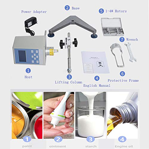 SHengwin Rotary Viscometer 1~2000000mPa.s Viscosity Fluidimeter Tester Meter Lab Digital Viscometers NDJ-8S 110-240V