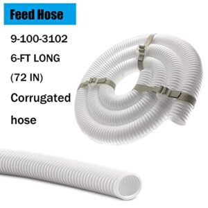 RO6G Pool Cleaner 6-Ft Cuffless Feed Hose Replacement for Polaris 360 Cleaner 9-100-3102 ONLY 360 1-1/2" Diameter.