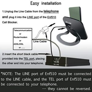 Enf510 Call Blocker for Landline Phones/Answering Machine/Home Cordless Phones, Works with All Analog Telephones, Family Function