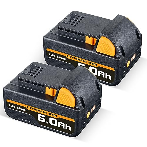 2Pack 6.0Ah 18V Battery Replace for Milwaukee M 18 Battery Lithium 48-11-1862 48-11-1850 48-11-1820 48-11-1840 48-11-1828 48-11-1815 Compatible with Milwaukee 18-Volt Cordless Power Tool Batteries