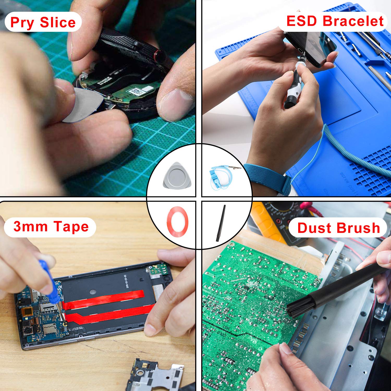 Precision Screwdriver Set Phone Repair Tool Kit, 130 In 1 DIY Repair Kit With Anti Static Mat ESD Safe Wristband, Magnetic Driver Kit for Electronics/Computer/Pad/Laptop/PC/Xbox/PS4/Camera (BLACK)