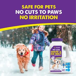 Pet Safe Snow & Ice Melt | Eco Living Solutions | Calcium Chloride | Works Under -25 °F | Safe for Concrete Driveway and Roof | Better Than Rock Salt | Safe for Kids and Pets (10, Pounds)