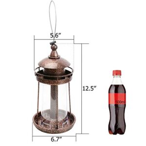 Solution4Patio Expert in Garden Creation #G-B133A00-US 2 Pack Cord Lock Bird Feeder, Squirrel-Proof, Lighthouse Shaped, Easy to Clean & Refill, Panorama, Large Capacity, Thick Plastic, Garden Yard