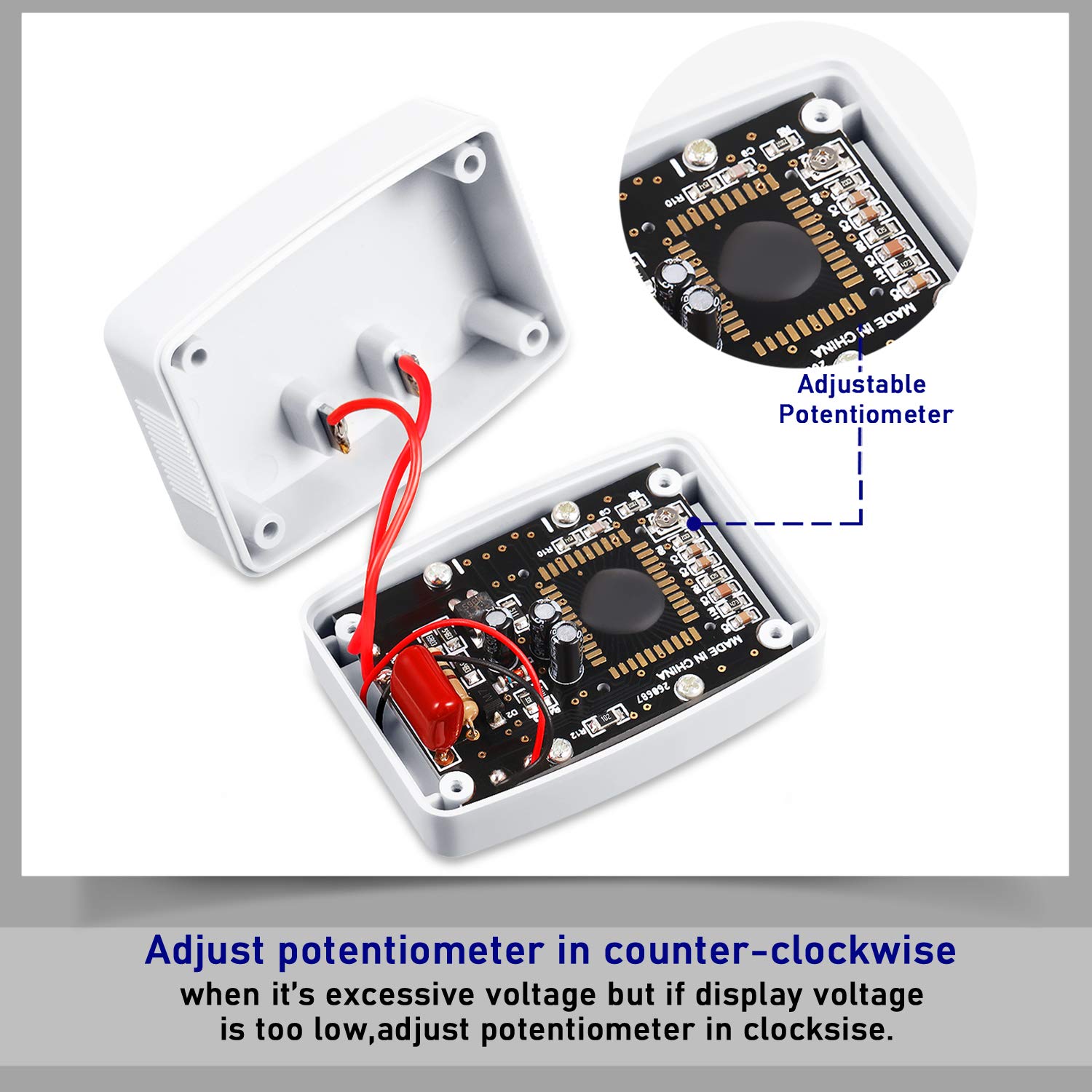 Flat US Plug AC 80-300V LCD Digital Voltmeter Voltage Measuring Monitor, AC 110V 220V Voltage Panel Power Volt Test Monitor Gauge Meter for Household Plug into Outlet to Measure Voltage (3)