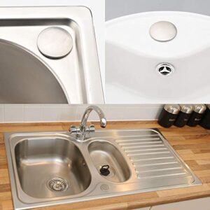 Kitchen Faucet Hole Cover Stainless Steel, Premium Sink Tap Hole Cover, Brushed Stainless Steel