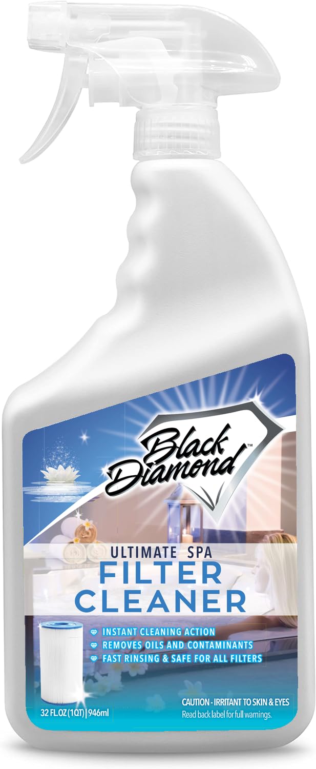 Black Diamond Stoneworks Ultimate Spa Filter Cleaner Fast-Acting Spray. Works Instantly on Hot Tub & Pool Filters Leaving Behind no Sticky Residue. Prolongs Filter Life and Pool Equipment. No Soaking