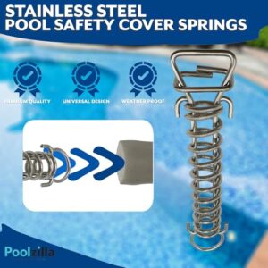 Poolzilla Stainless Steel Springs for Pool Cover - 10 Pack - Universal Fit