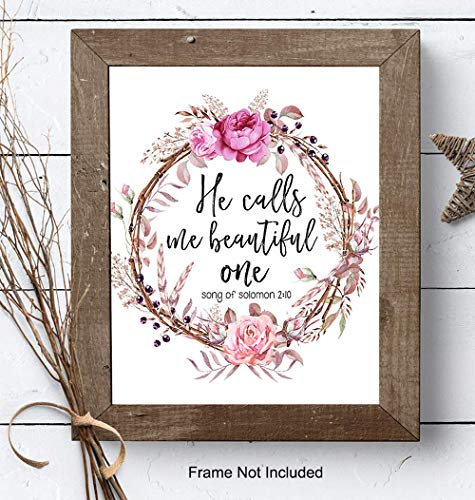 Inspirational Positive Quotes Christian Bible Verse Wall Decor - Religious Gift for Women, Girls, Teens - Blessed Scripture Wall Art for Bedroom, Living Room, Bathroom - 8x10 Motivational Poster