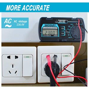 ALLOSUN Digital Multimeter Pocket Size DC AC Voltage Current Tester NCV Ohm Capacitance Frequency Diode and Continuity Test Auto Range (EM3085A (Upgraded))