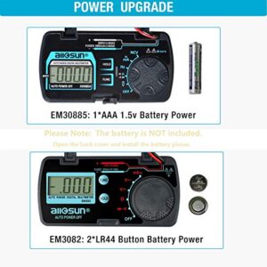 ALLOSUN Digital Multimeter Pocket Size DC AC Voltage Current Tester NCV Ohm Capacitance Frequency Diode and Continuity Test Auto Range (EM3085A (Upgraded))