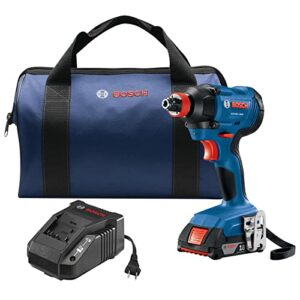 bosch gdx18v-1600b12 18v 1/4 in. and 1/2 in. two-in-one bit/socket impact driver kit