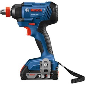 BOSCH GDX18V-1600B12 18V 1/4 In. and 1/2 In. Two-In-One Bit/Socket Impact Driver Kit