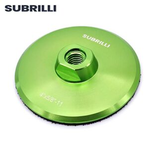 SUBRILLI 4-Inch Aluminum Backer Pad/Hook and Loop Backing Plate Holder with Arbor 5/8"-11 for Sanding Polishing