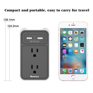 Huntkey 6 AC Outlets Surge Protector with 3 USB Charging Ports SMD607 and 2-Outlet Wall Mount Cradle with Dual 2.1 AMP USB Charging Ports SMD407