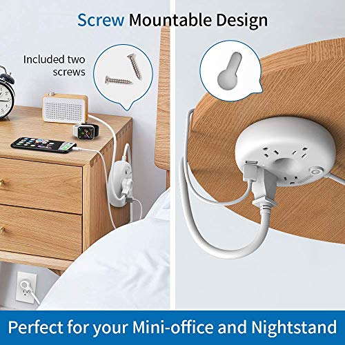 NTONPOWER Desktop Power Strip Bundle, 3 Outlets 3 USB Portable Power Strip with 15 inch Short Cord and 4 Outlets 2 USB with 10ft Long Extension Cord for Office, Home, Hotels, Dorm Room, Nightstand