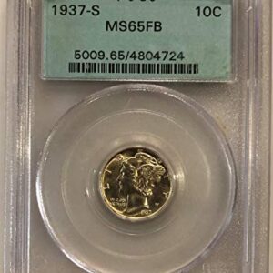 1937 S Mercury Dimes Dime MS65FB PCGS