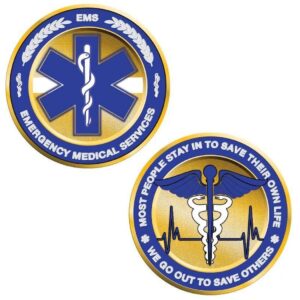 ems challenge coin - thin white line - saving lives